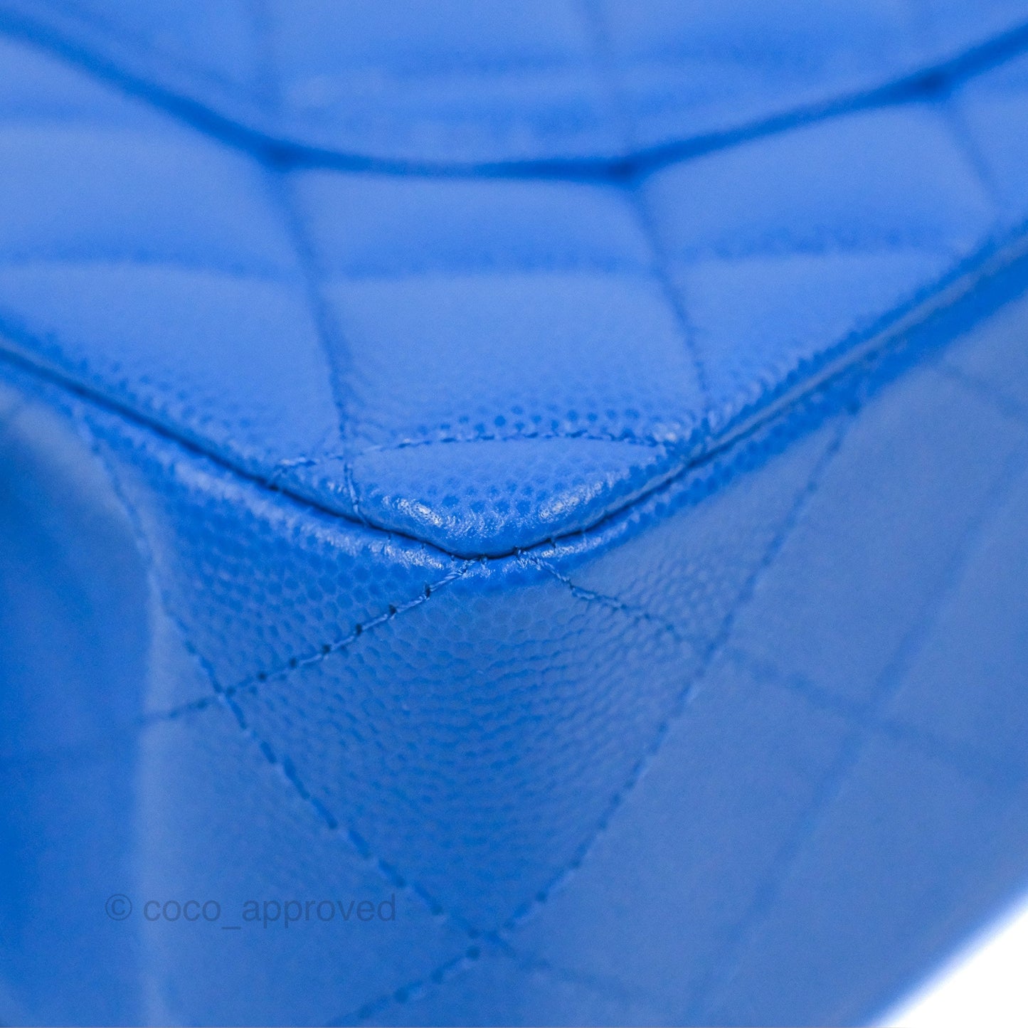 Chanel Small Classic Quilted Flap Blue Caviar Gold Hardware