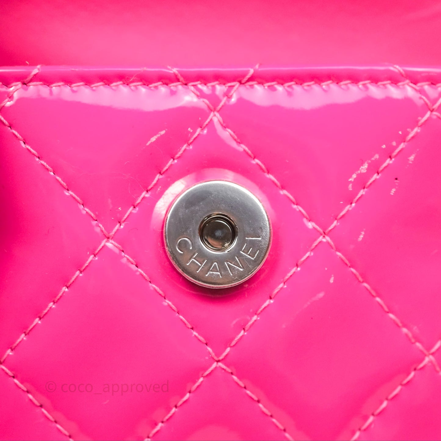Chanel Double Waist Belt Bag Patent Pink / Black Silver Hardware