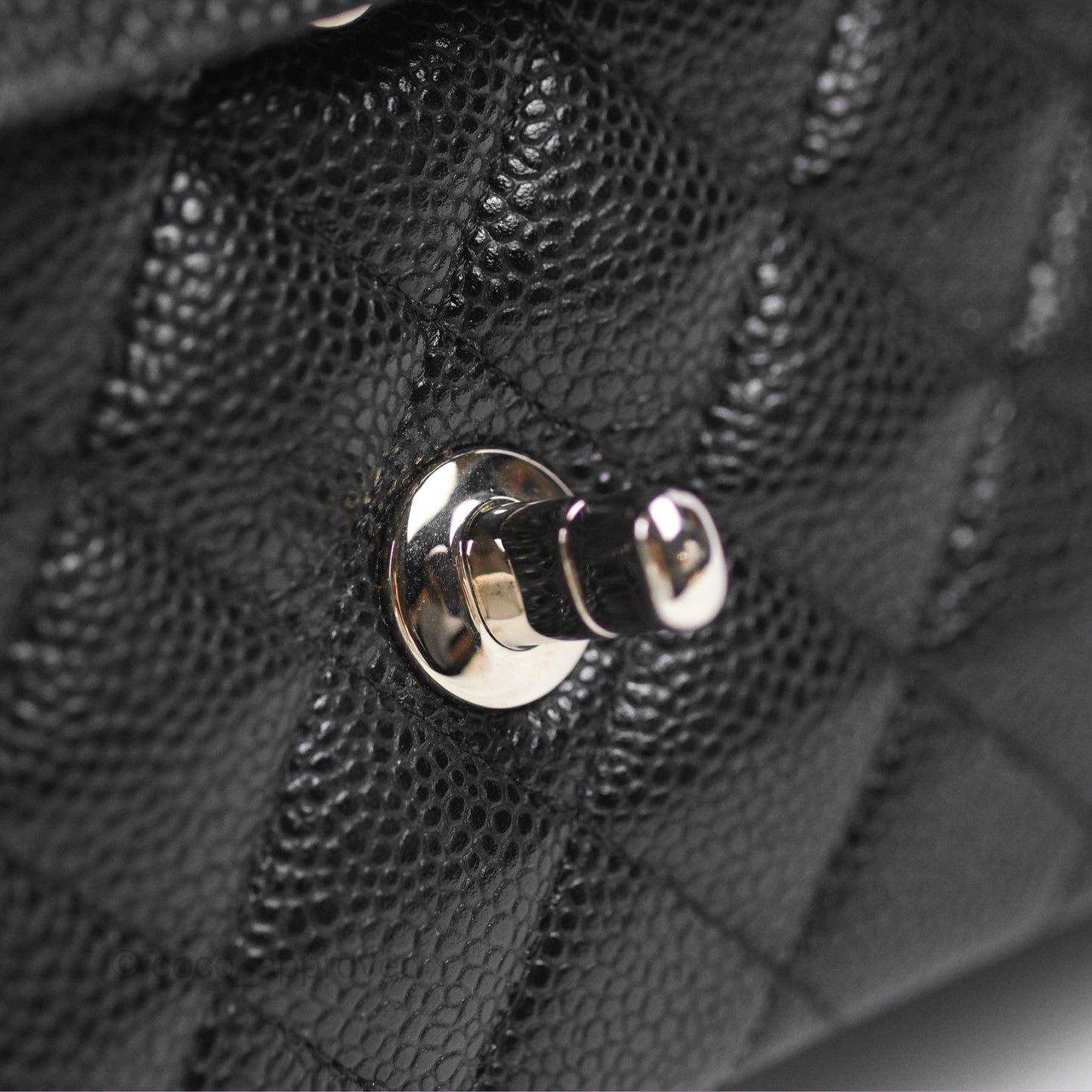 Chanel Classic M/L Medium Flap Quilted Black Caviar Silver Hardware