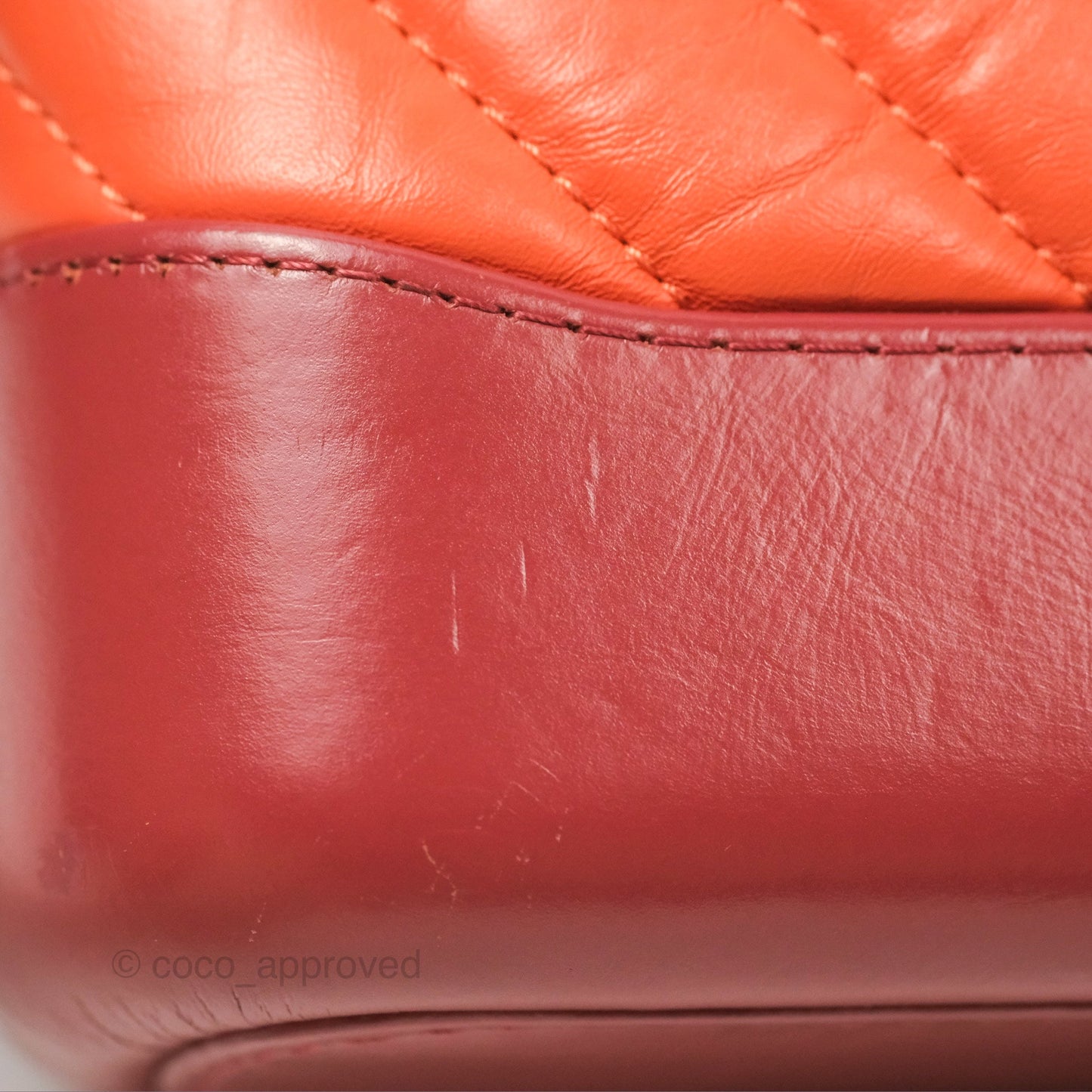 Chanel Small Gabrielle Hobo Chevron Orange Red Aged Calfskin