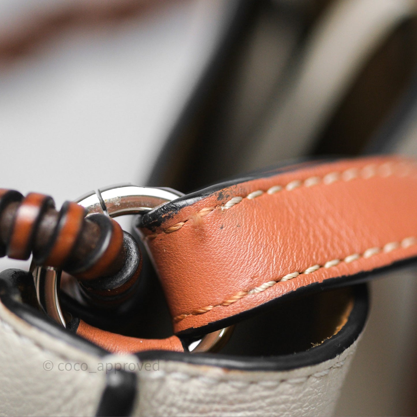 Loewe Gate Bucket Handle Bag Soft White Grained Calfskin