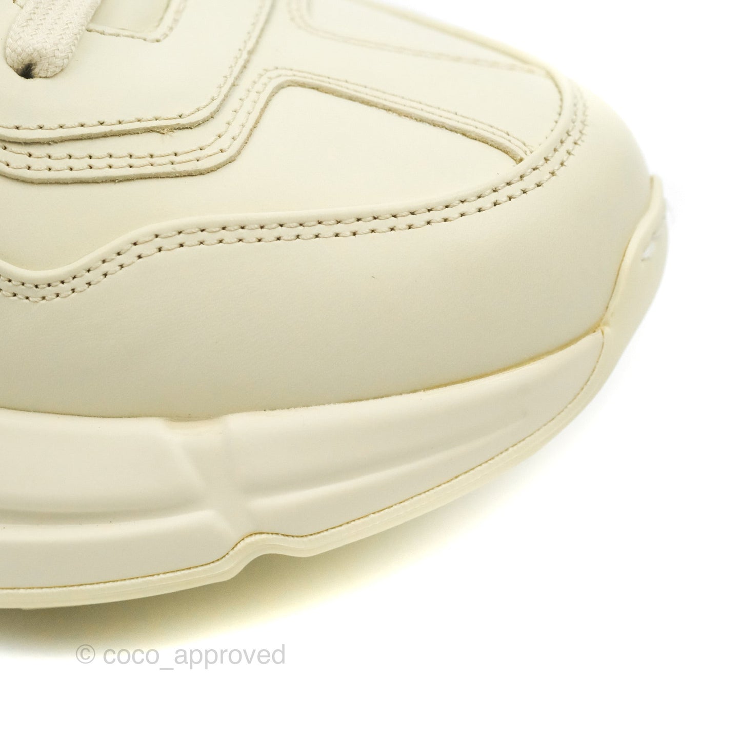 Gucci Ivory Toddler Rhyton KAI Bear Logo Leather Sneaker