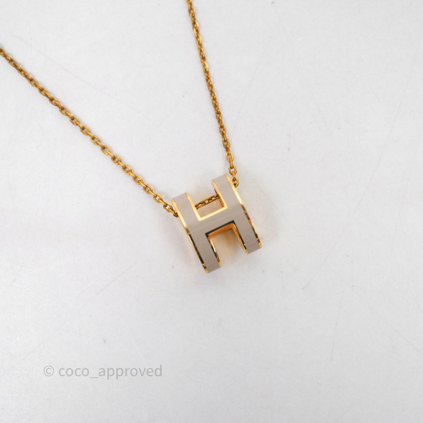Hermès Pop H Marron Glace Pendant Necklace Gold Hardware