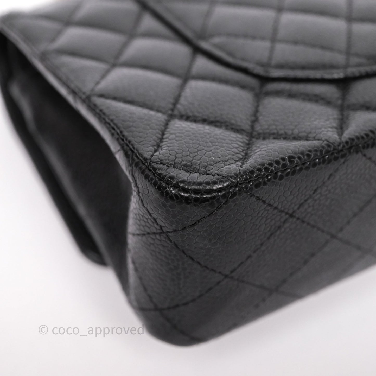 Chanel Classic M/L Medium Flap Quilted Black Caviar Gold Hardware