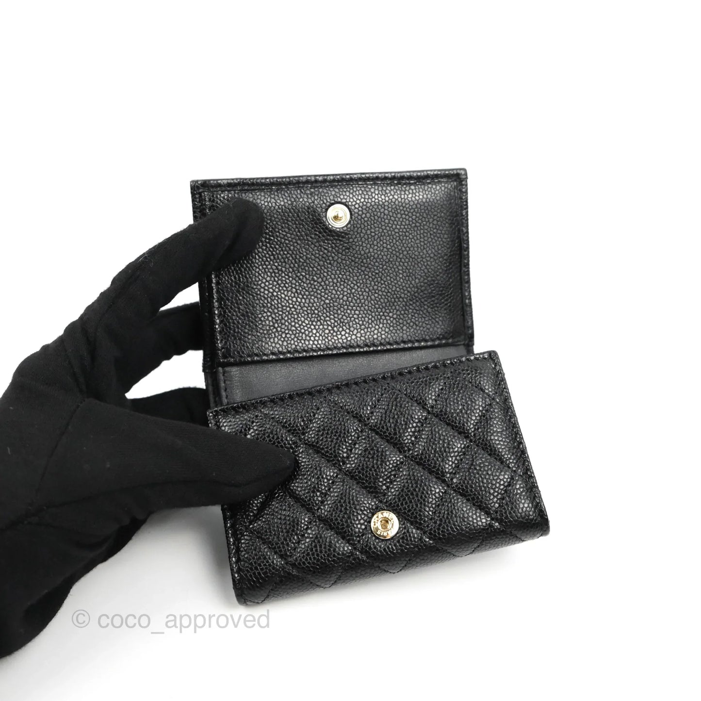 Chanel Quilted Small Boy Flap Wallet Black Caviar Gold Hardware