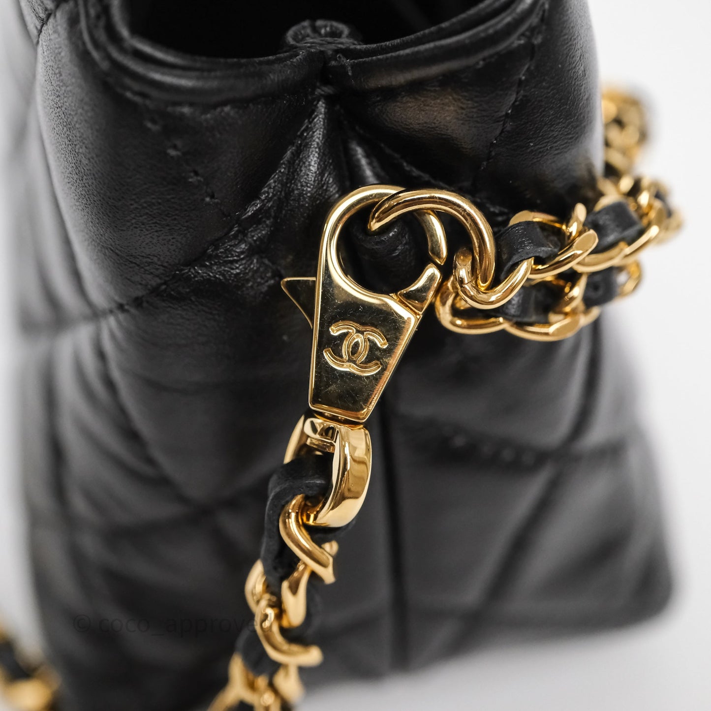 Chanel Clutch With Heart Chain Black Lambskin Gold Hardware