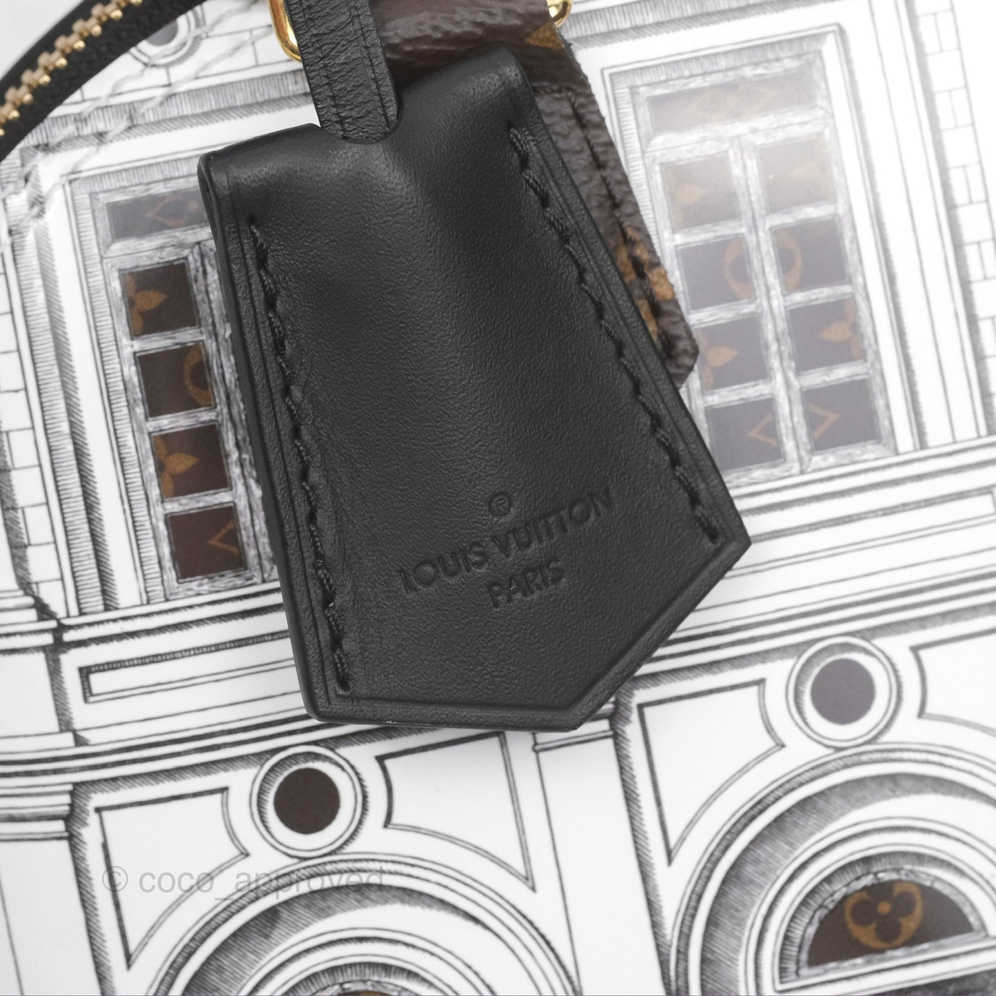Louis Vuitton Alma BB Fornasetti Handbag Patent Calfskin