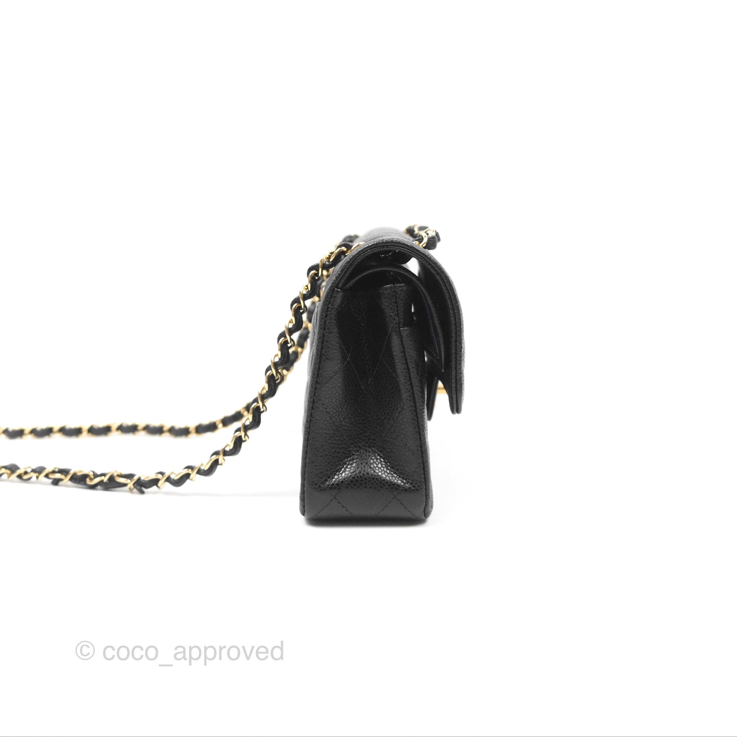 Chanel Small Classic Quilted Flap Black Caviar Gold Hardware