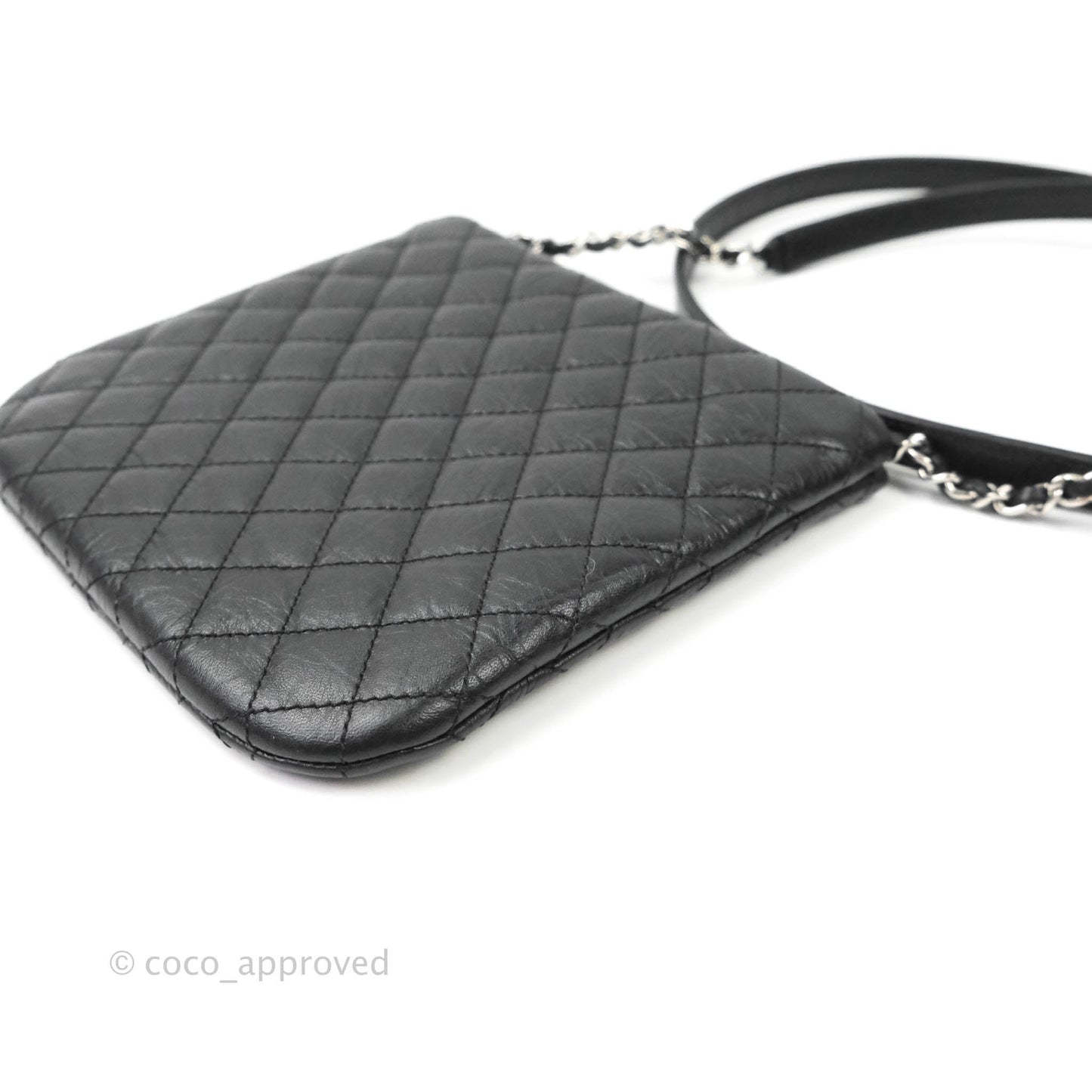 Chanel Quilted Black Crossbody Bag Silver Hardware
