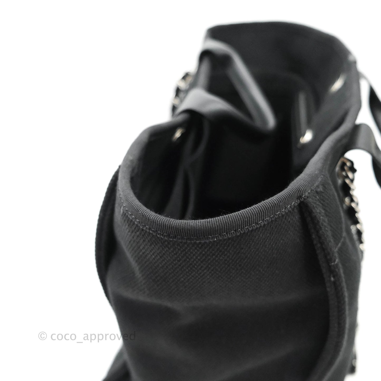 Chanel Medium Deauville Black Canvas Imitation Pearl