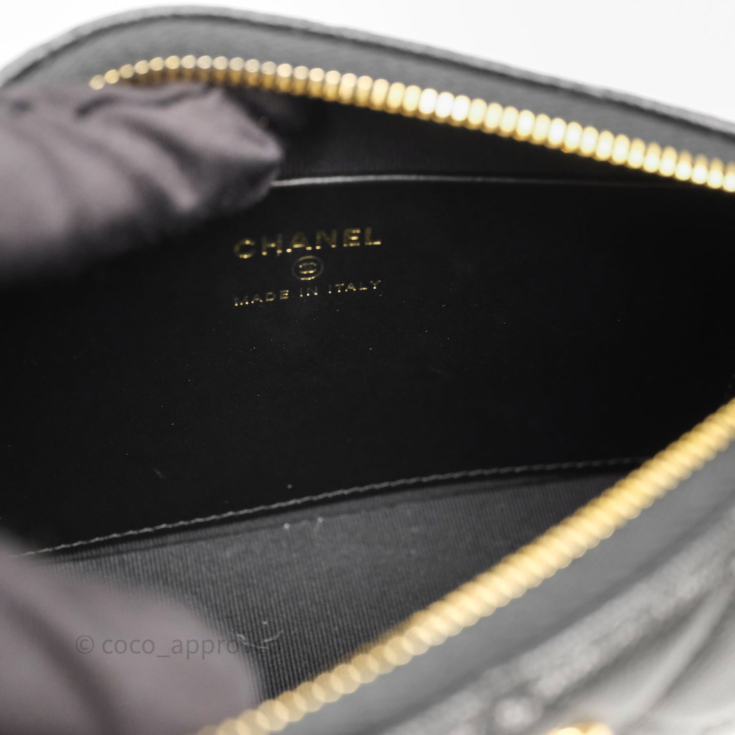 Chanel Clutch on Chain Black Caviar Gold Hardware 25A