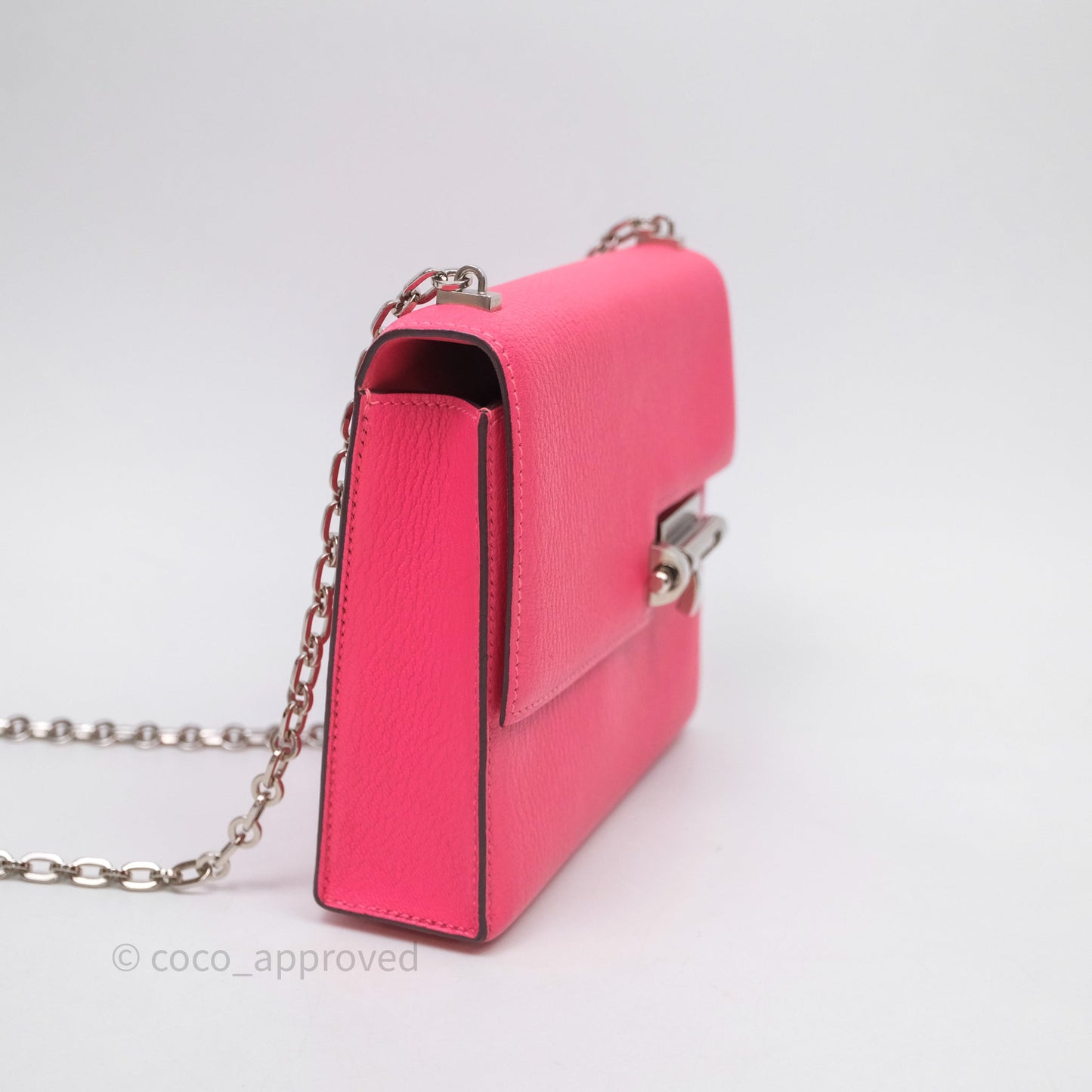Hermès Mini Verrou Chaine Bag Rose Lipstick U5 Chevre Mysore Palladium Hardware