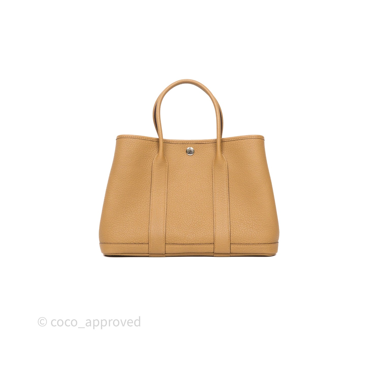 Hermès Garden Party 30 Biscuit 4B Veau Negonda Palladium Hardware