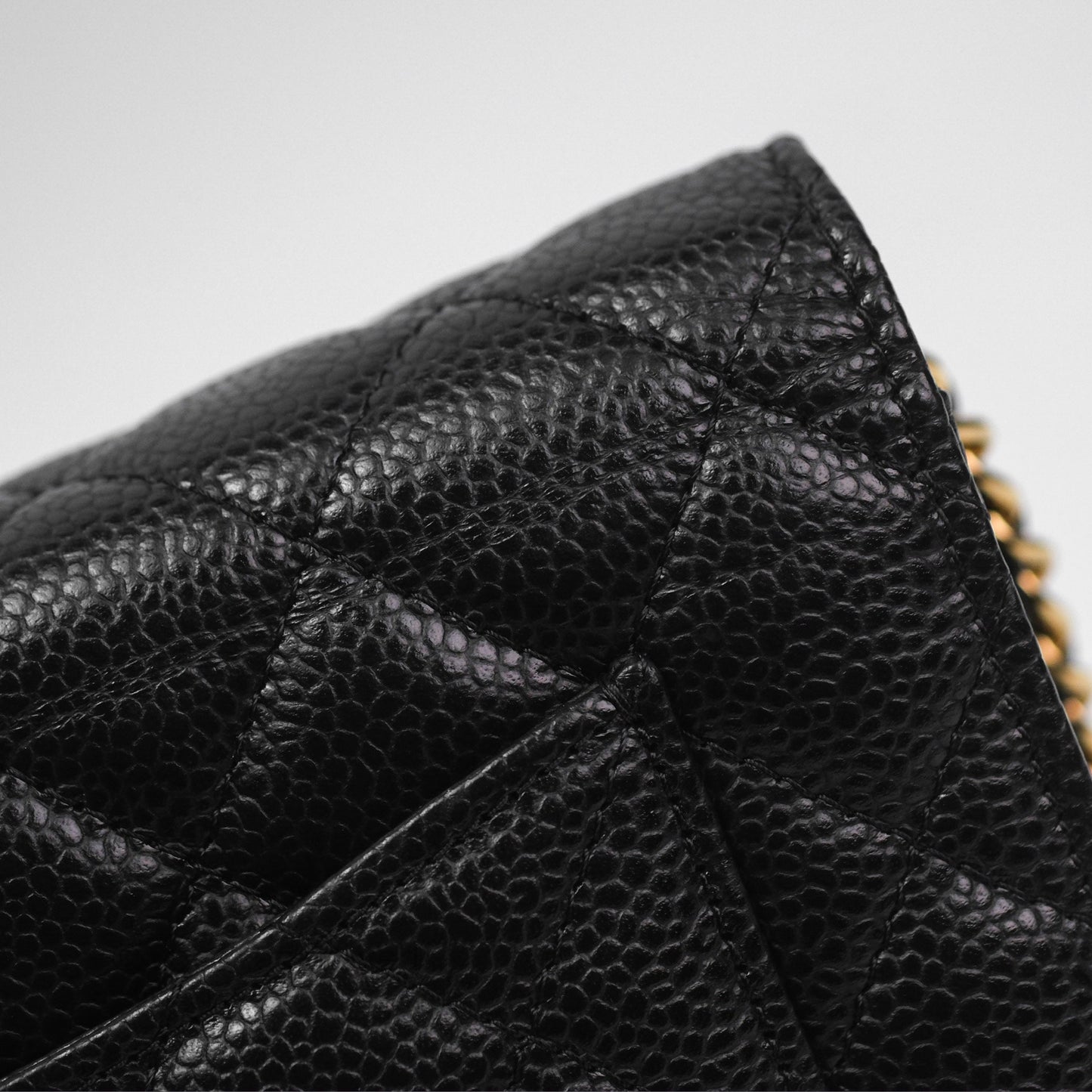 Chanel Quilted WOC Black Caviar Gold Hardware
