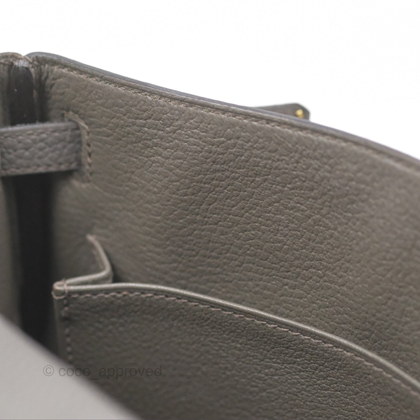 Hermès Retourne Kelly 25 Gris Etain 8F Togo Gold Hardware