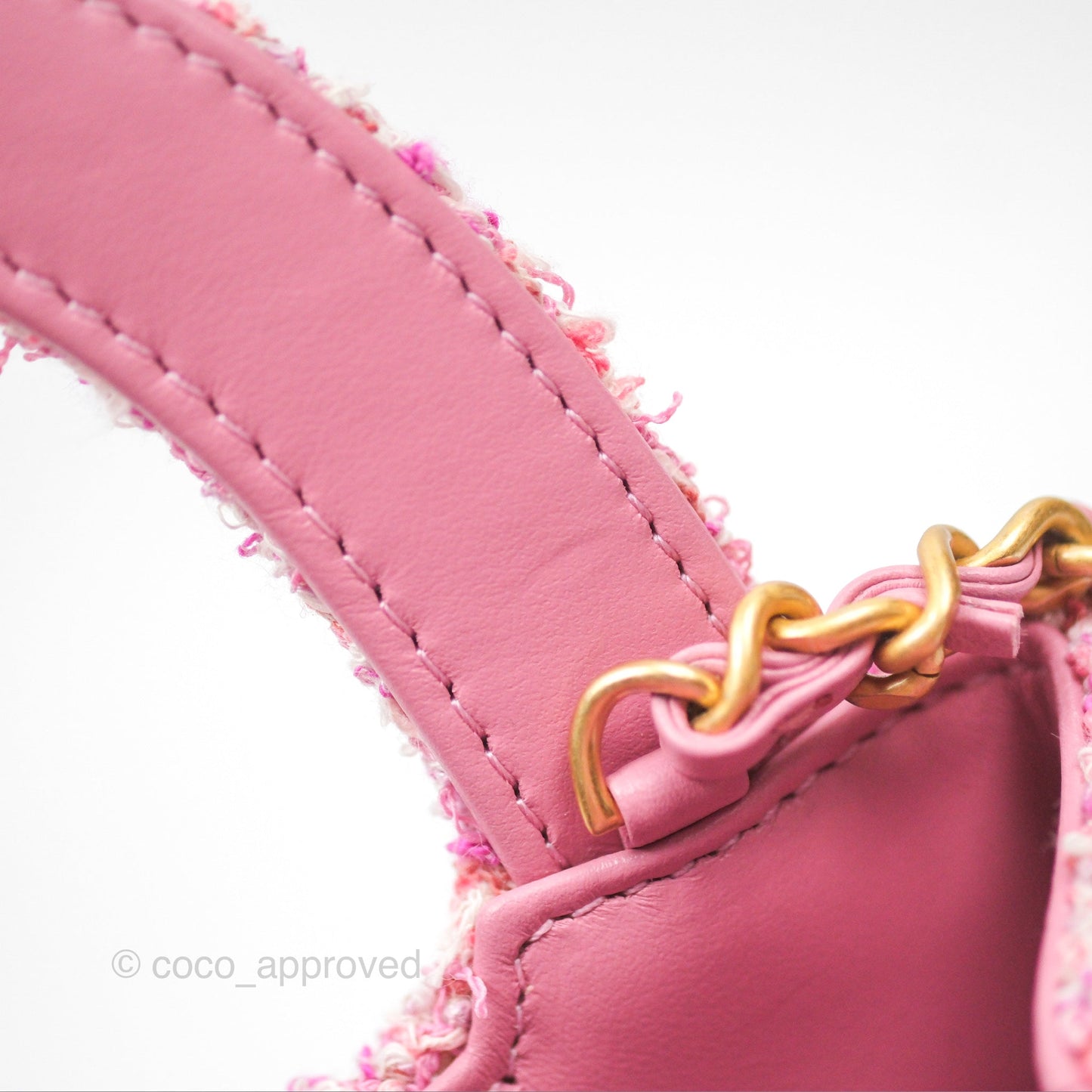 Chanel Kelly Bag Pink Tweed Aged Gold Hardware