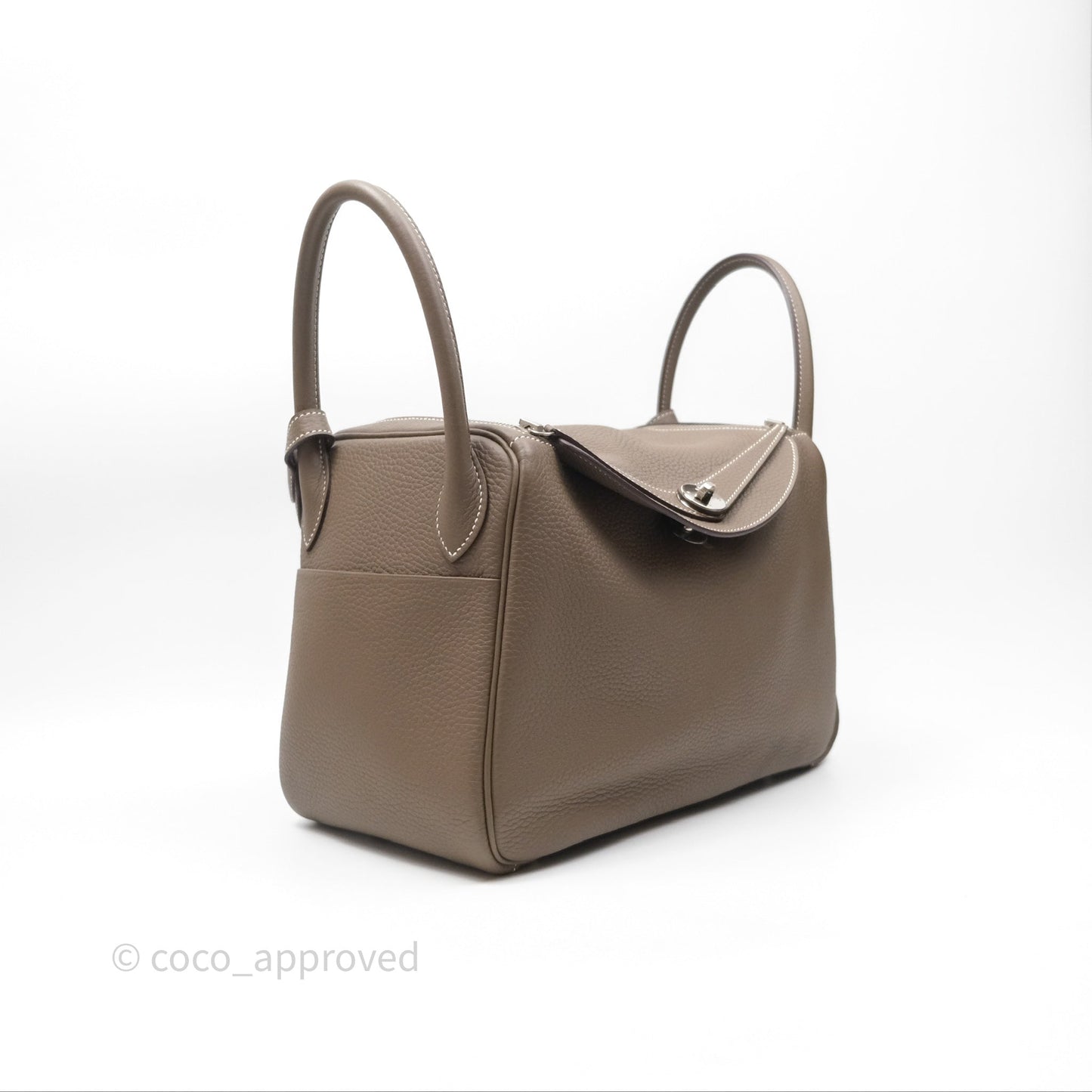 Hermès Lindy 30 Etoupe 18 Clemence Palladium Hardware