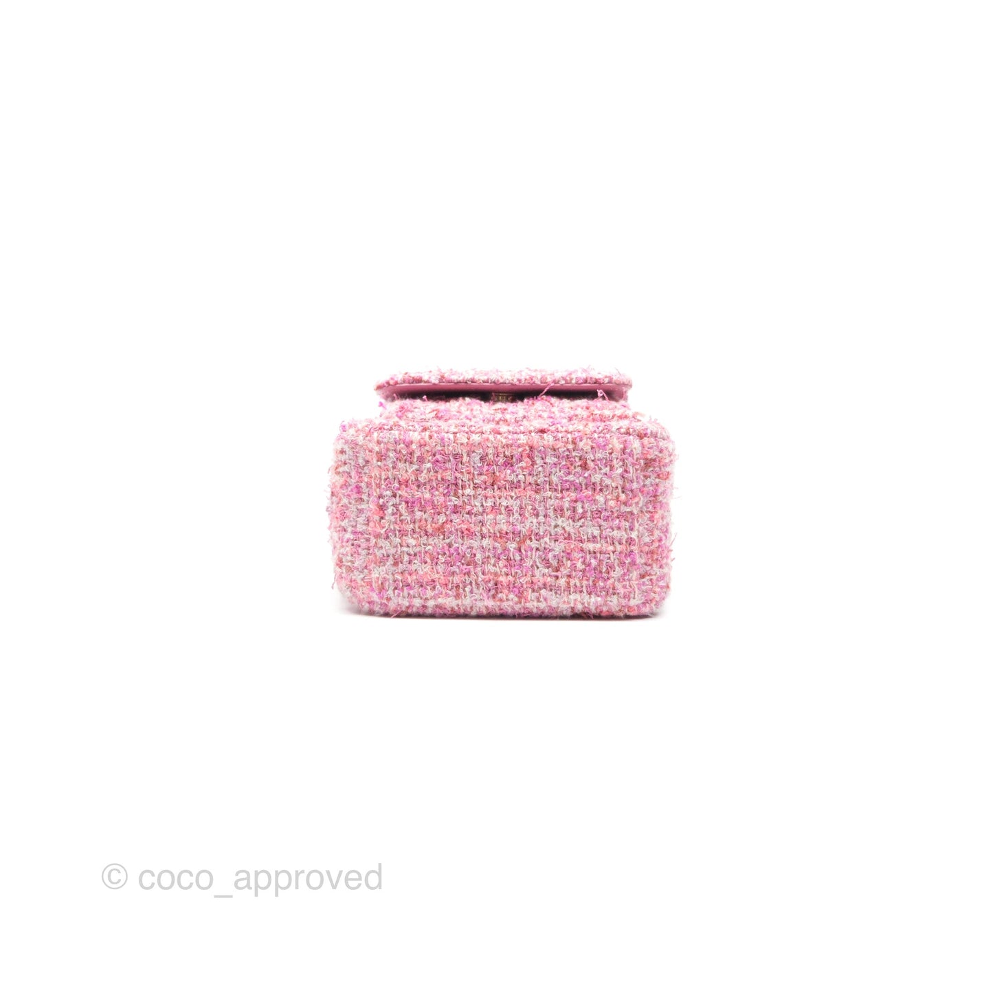 Chanel Classic Mini Backpack Pink Tweed Gold Hardware