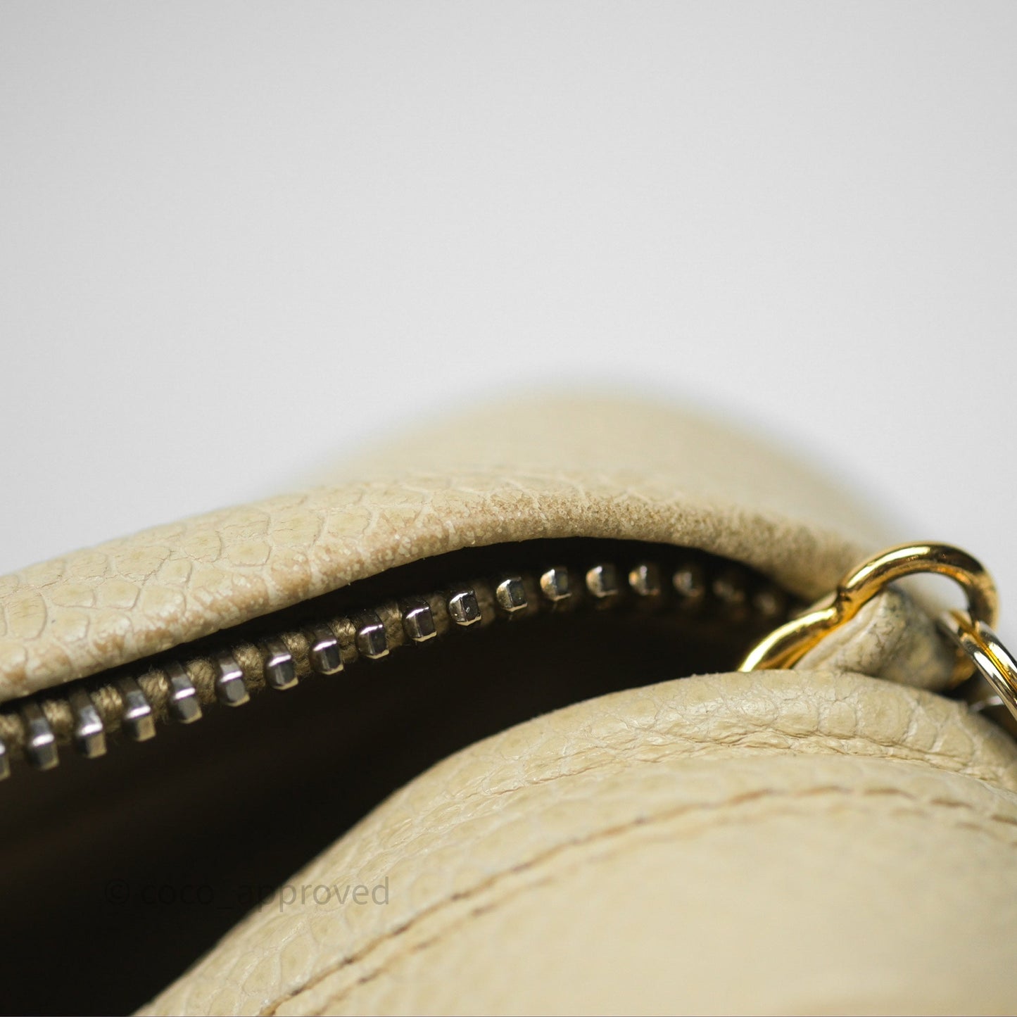 Chanel Vintage Chevron Camera Bag Light Beige Caviar Gold Hardware