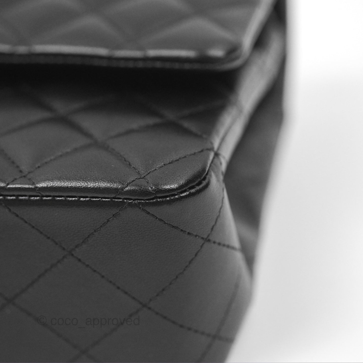 Chanel Classic M/L Medium Flap Quilted Black Lambskin Gold Hardware