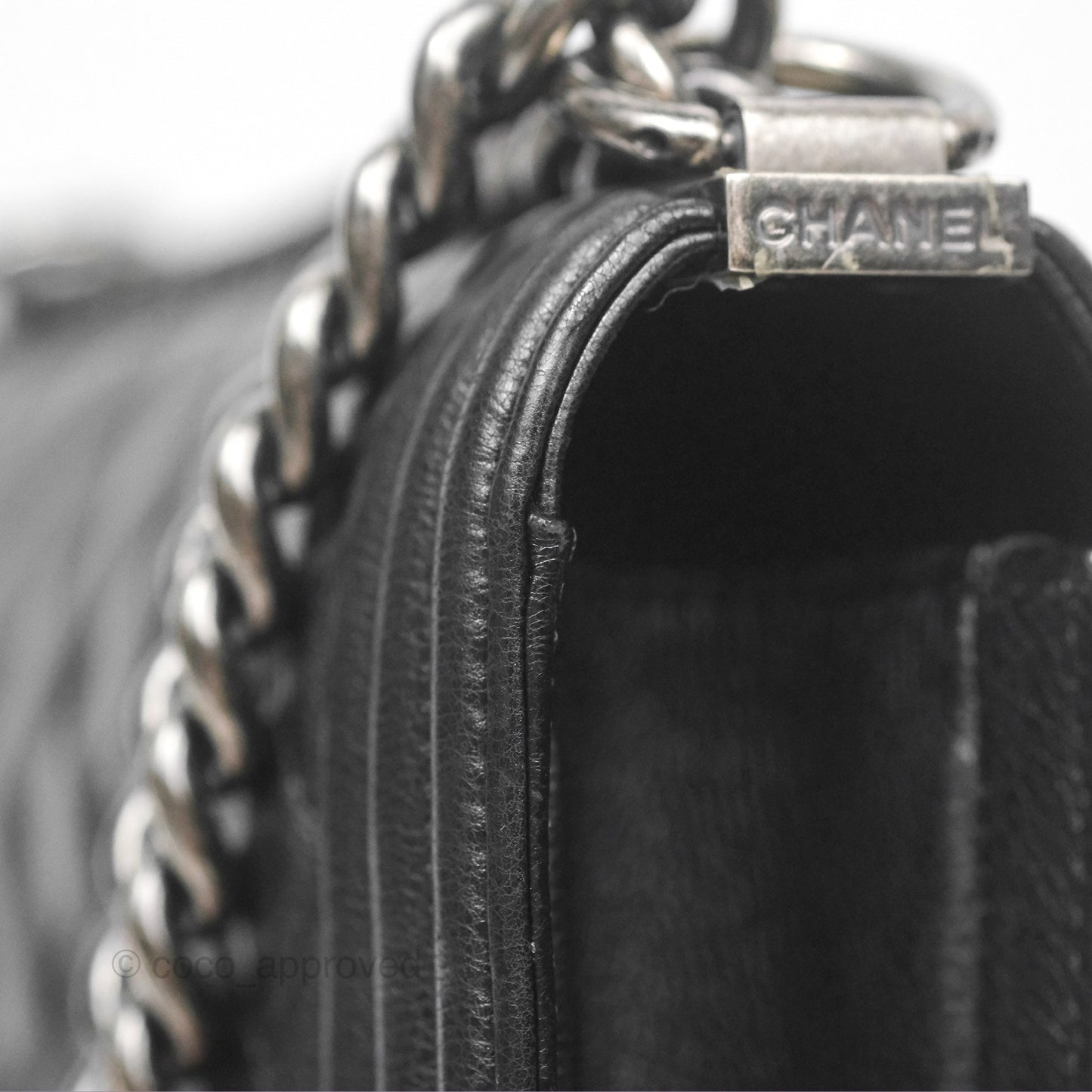 Chanel Medium Boy Quilted Black Calfskin Ruthenium Hardware