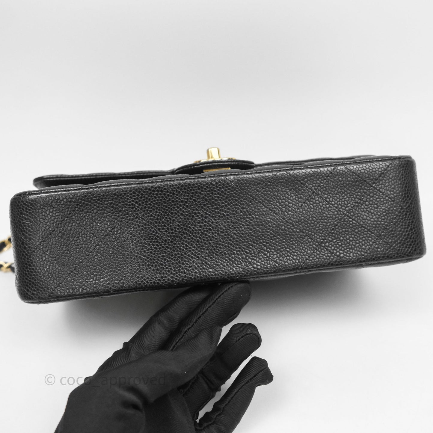 Chanel Classic M/L Medium Flap Quilted Black Caviar Gold Hardware