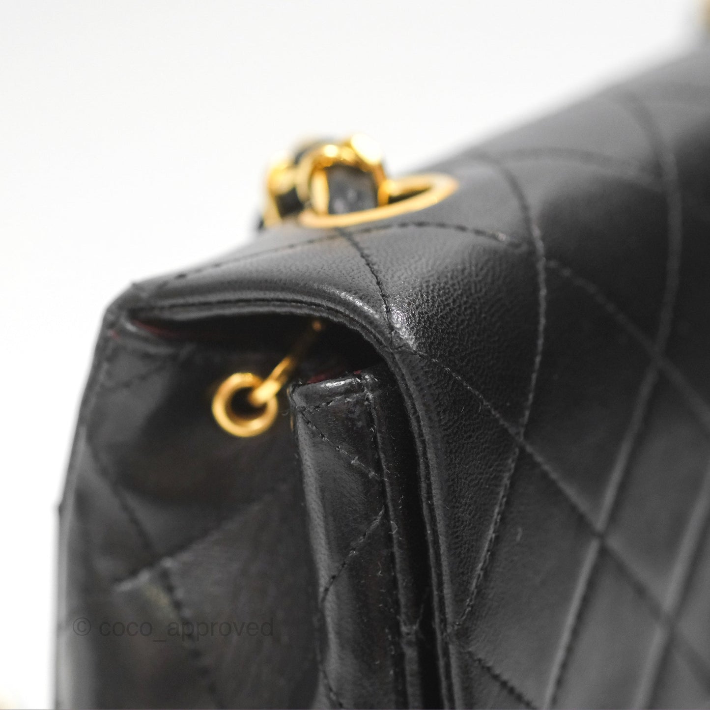 Chanel Vintage Square Flap Bag Black Lambskin 24K Gold Hardware