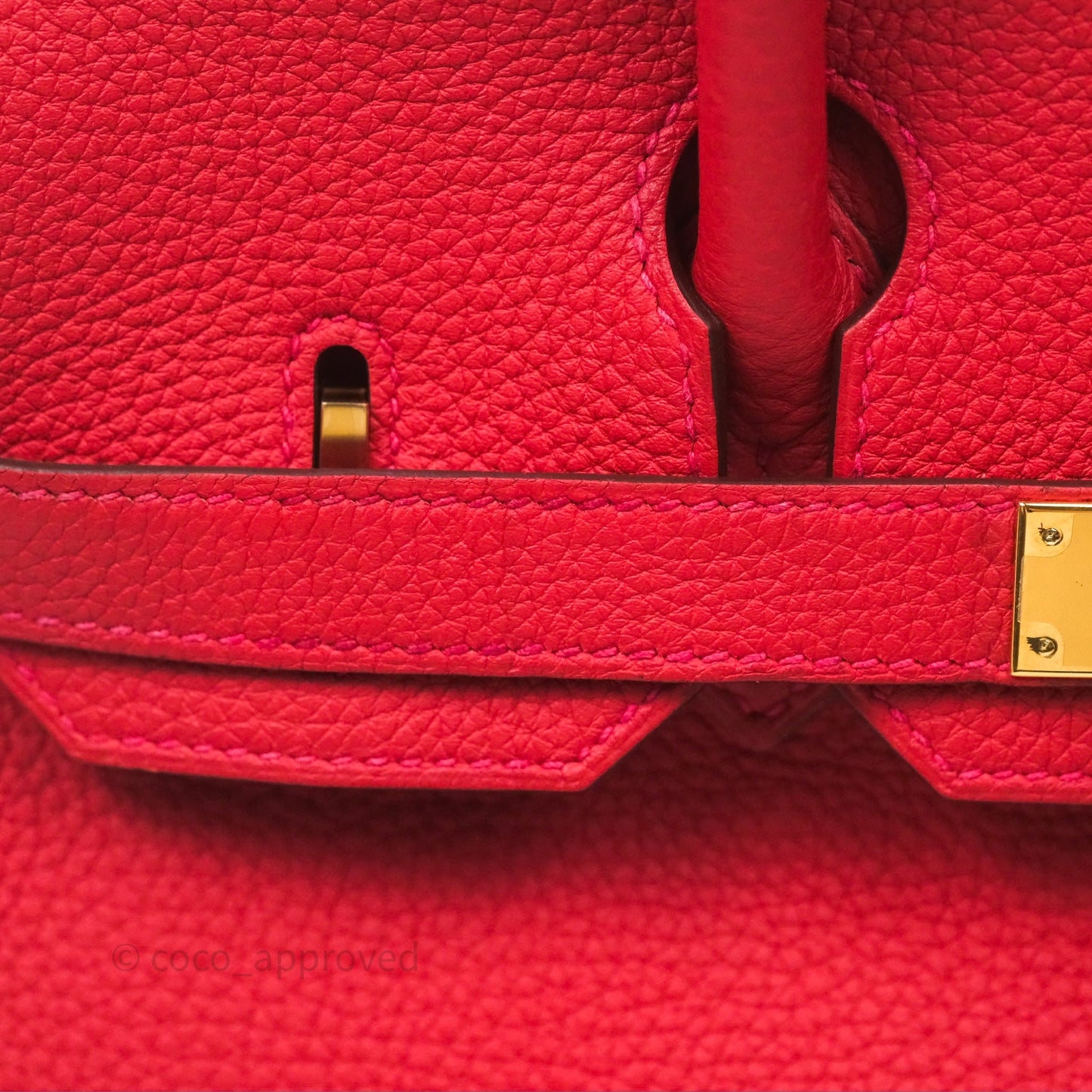 Hermès Birkin 30 Retourne Geranium D5 Togo Gold Hardware