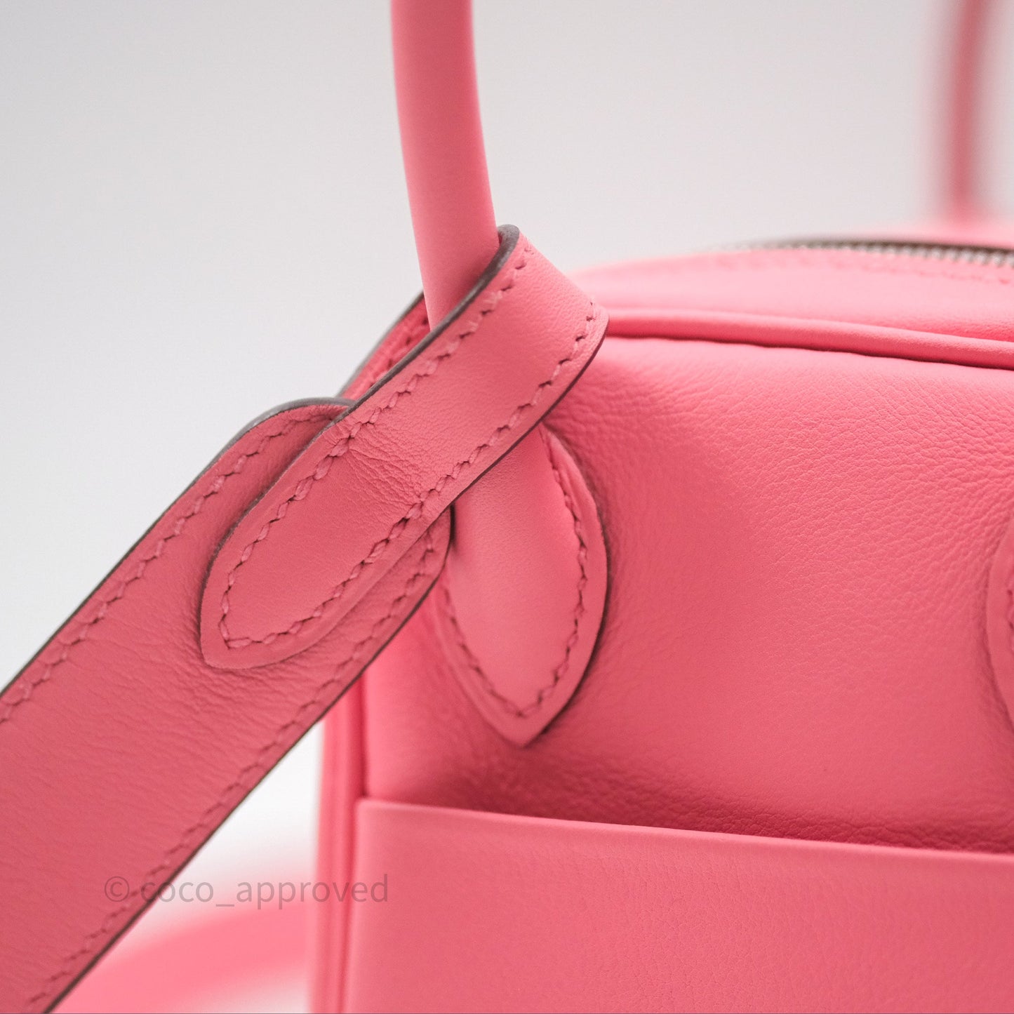 Hermès Mini Lindy 20 Rose Ete K4 Swift Palladium Hardware