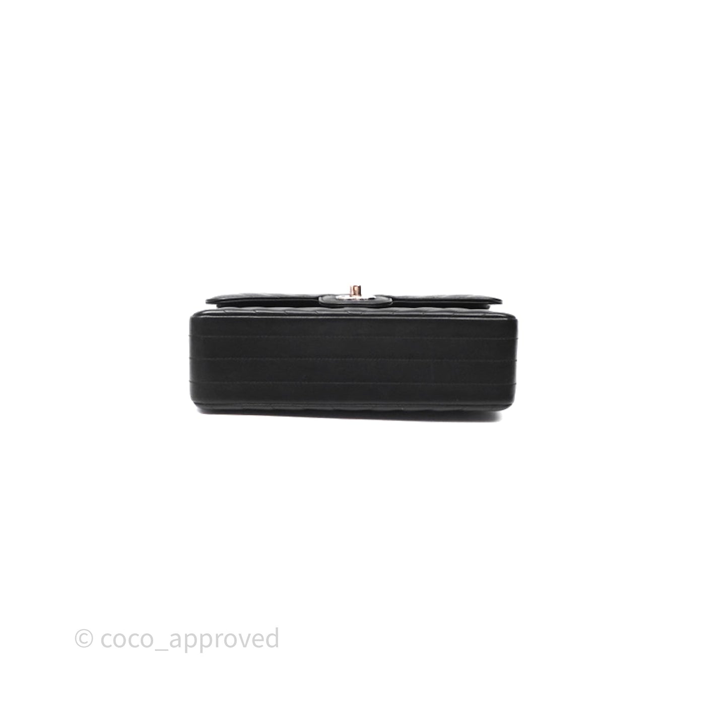 Chanel Small Classic Chevron Flap Black Lambskin Silver Hardware