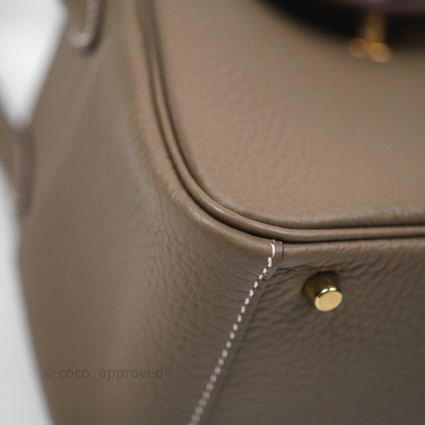Hermès Mini Lindy 20 Etoupe 18 Clemence Gold Hardware
