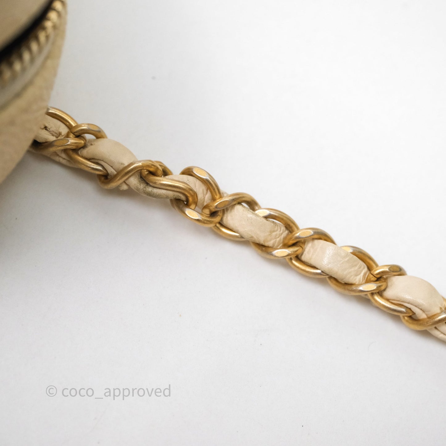Chanel Quilted Caviar Waist Bag Ivory Aged Gold Hardware