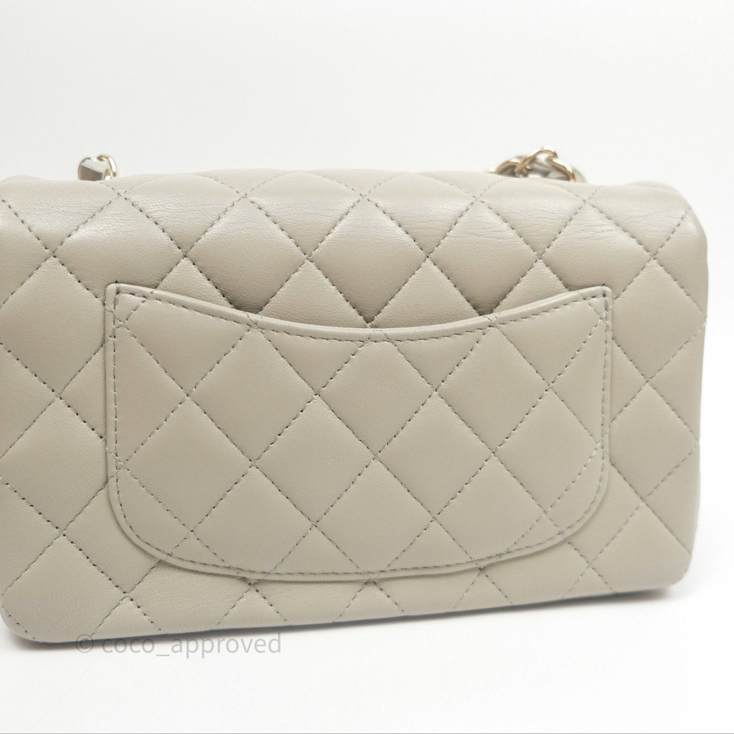 Chanel Mini Rectangular Quilted Sage Lambskin Gold Hardware