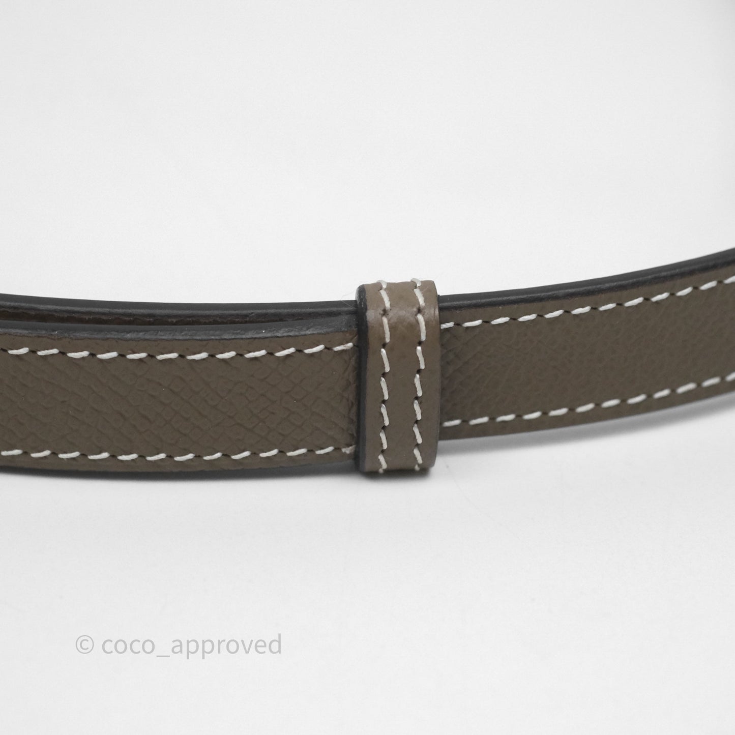 Hermès Kelly Buckle Belt Etoupe Epsom Rose Gold Hardware