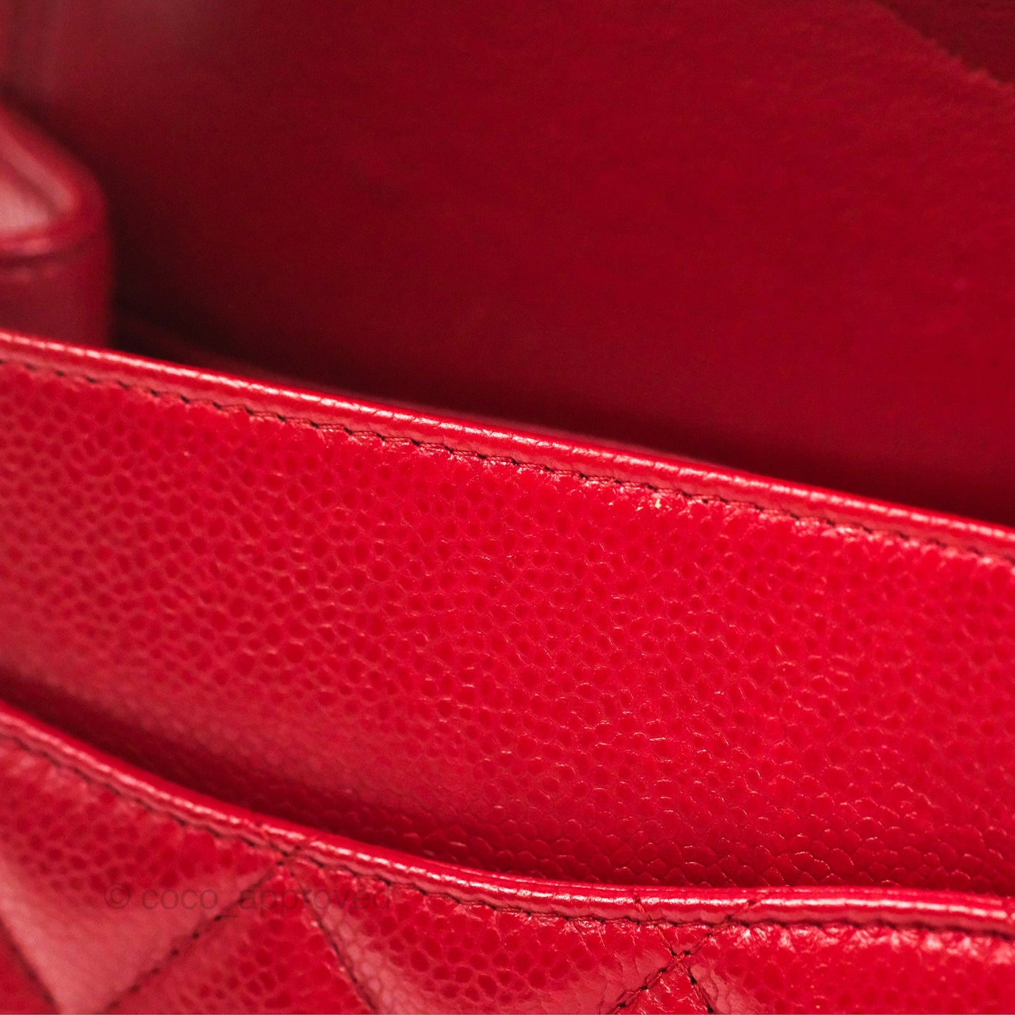 Chanel Jumbo Double Flap Red Caviar Silver Hardware⁣⁣