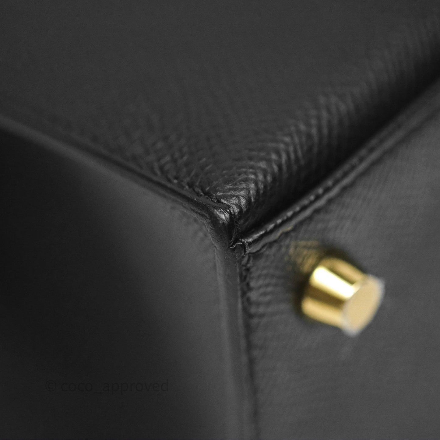 Hermès Sellier Kelly 25 Black Noir 89 Epsom Gold Hardware