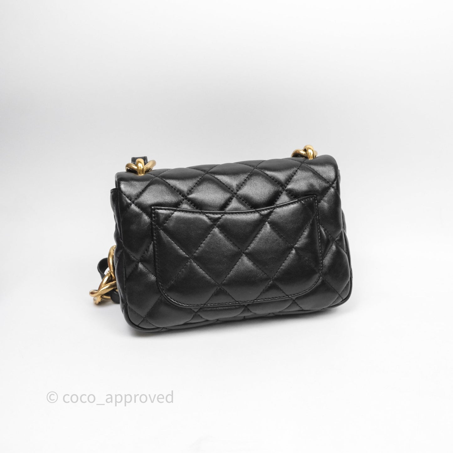 Chanel Small Funky Town Black Lambskin Aged Gold Hardware
