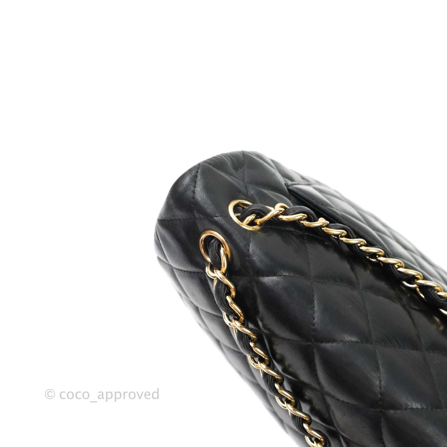 Chanel Single Flap Maxi Lambskin Black Gold Hardware