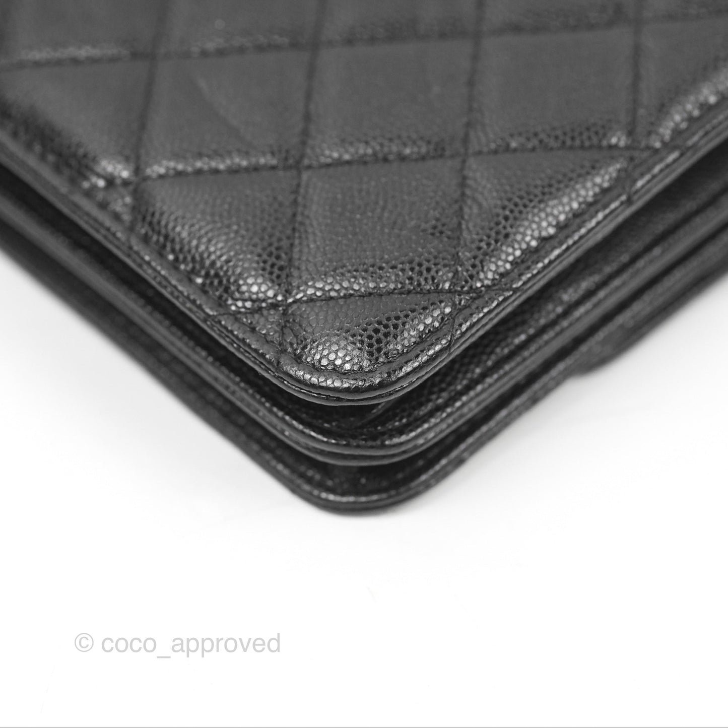 Chanel Square Flap WOC Black Caviar Gold Hardware