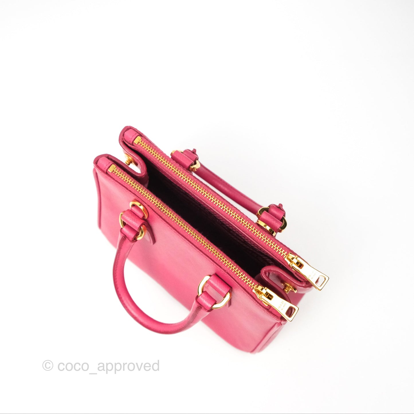 Prada Mini Galleria Bag Saffiano Lux Peonia