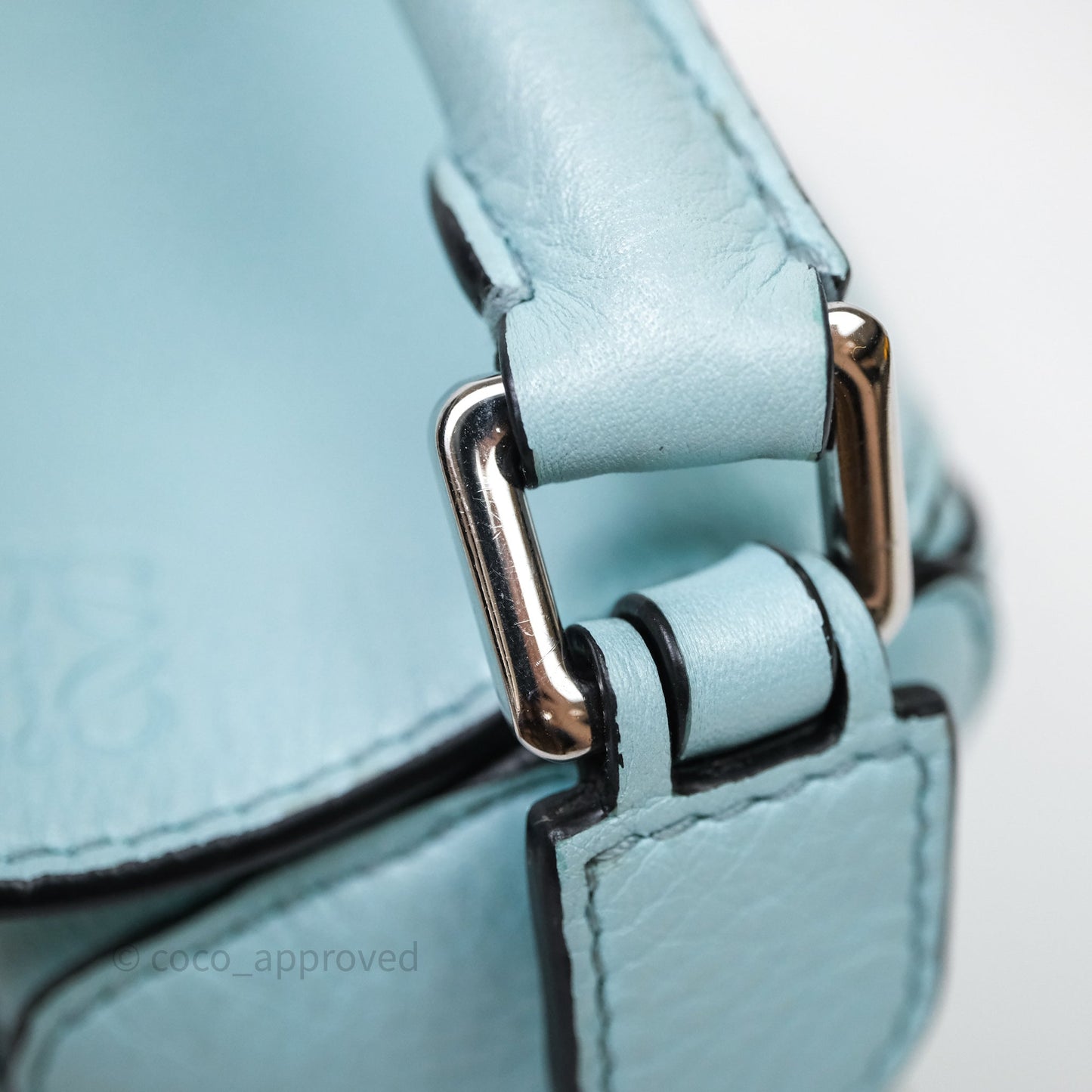 Loewe Mini Puzzle Bag Light Blue Calfskin Silver Hardware