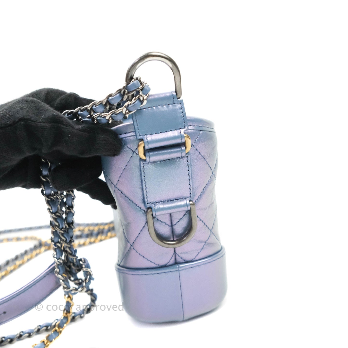 Chanel Small Gabrielle Hobo Iridescent Blue Mixed Hardware