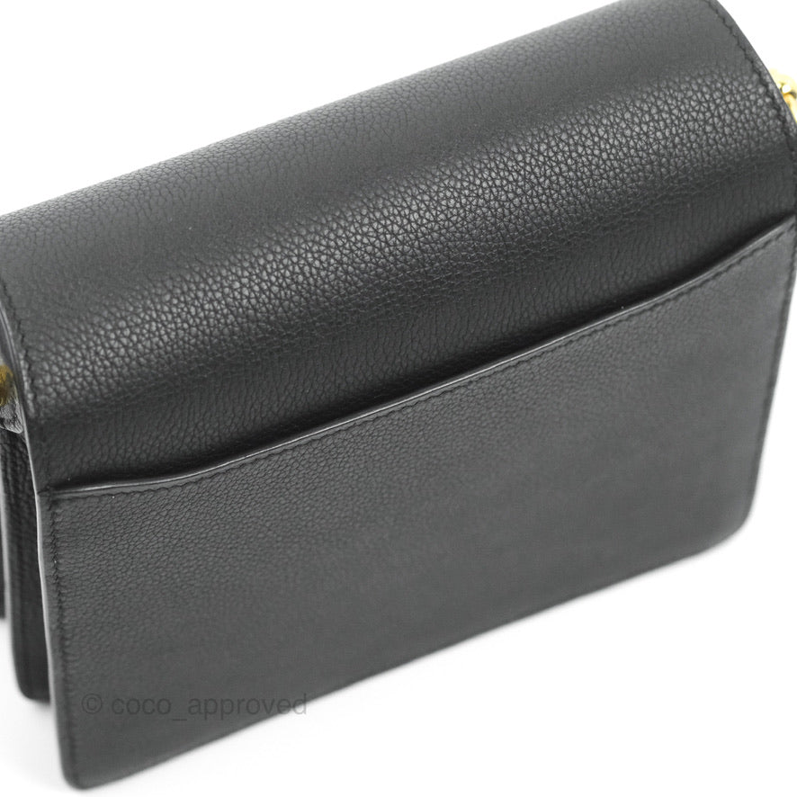 Hermès Roulis Mini 18 Black Clemence Gold Hardware
