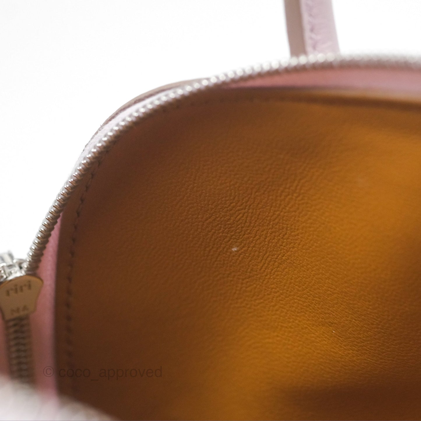 Hermès Bolide Mini 1923 Verso Evercolor Mauve Pale 09/ Caramel 28 Palladium Hardware