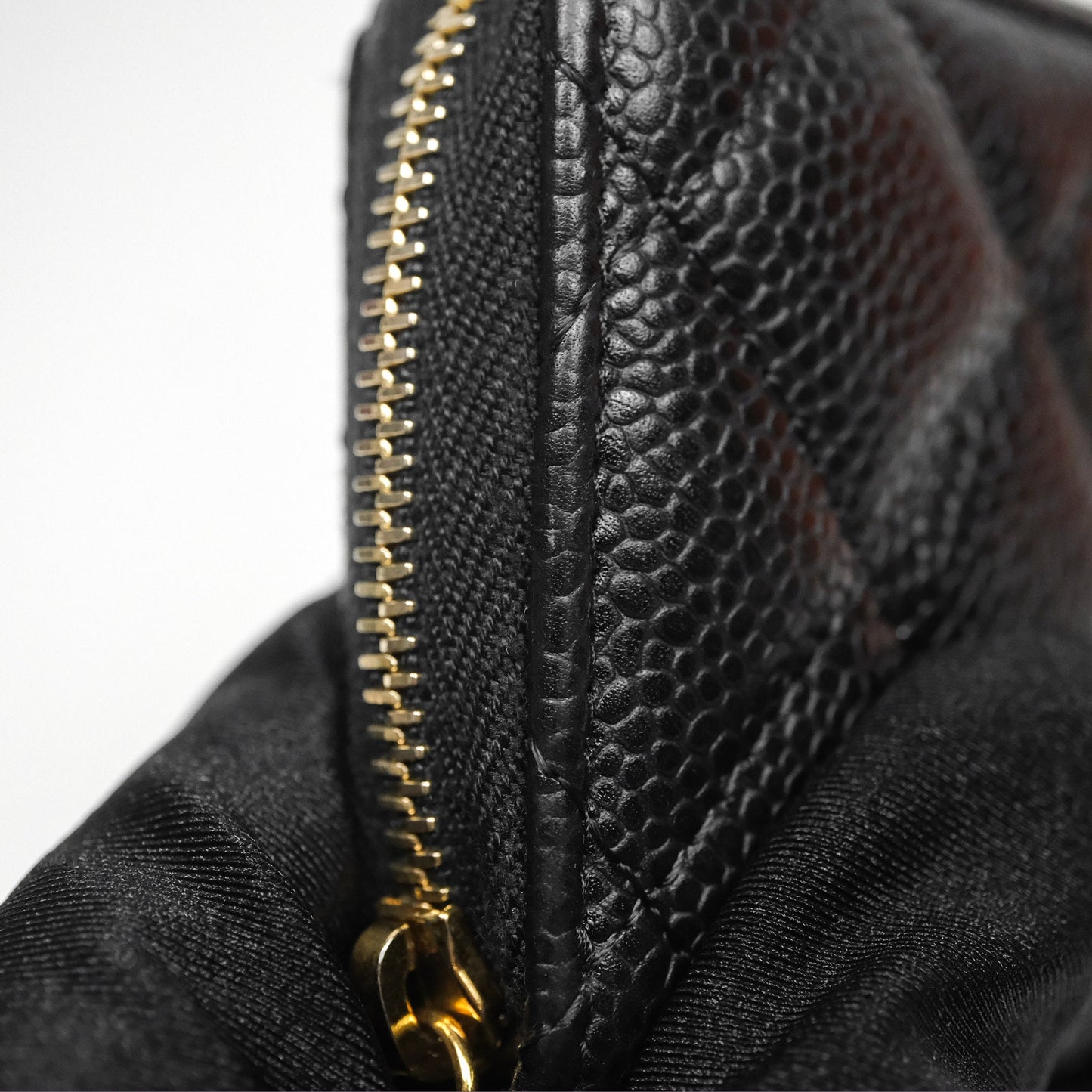 Chanel Classic Zipped Coin Purse Black Caviar Gold Hardware