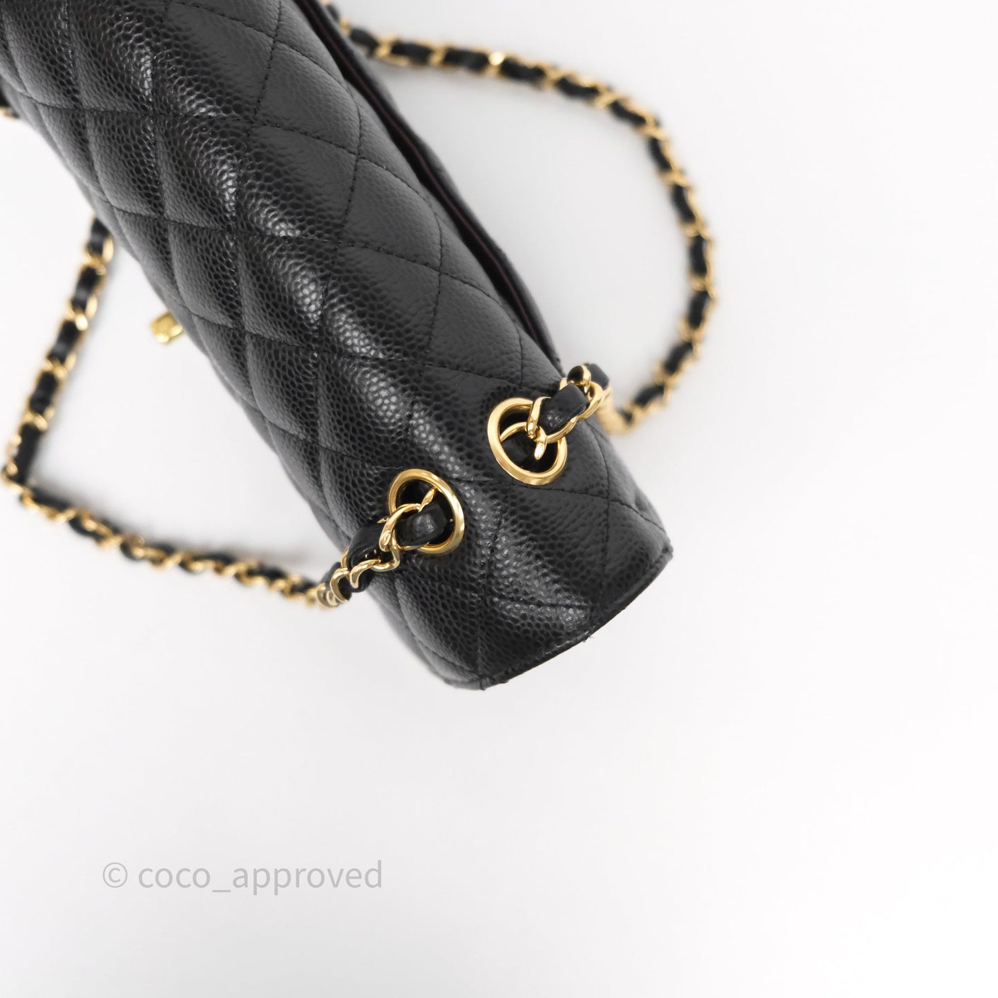 Chanel Classic M/L Medium Flap Quilted Black Caviar Gold Hardware
