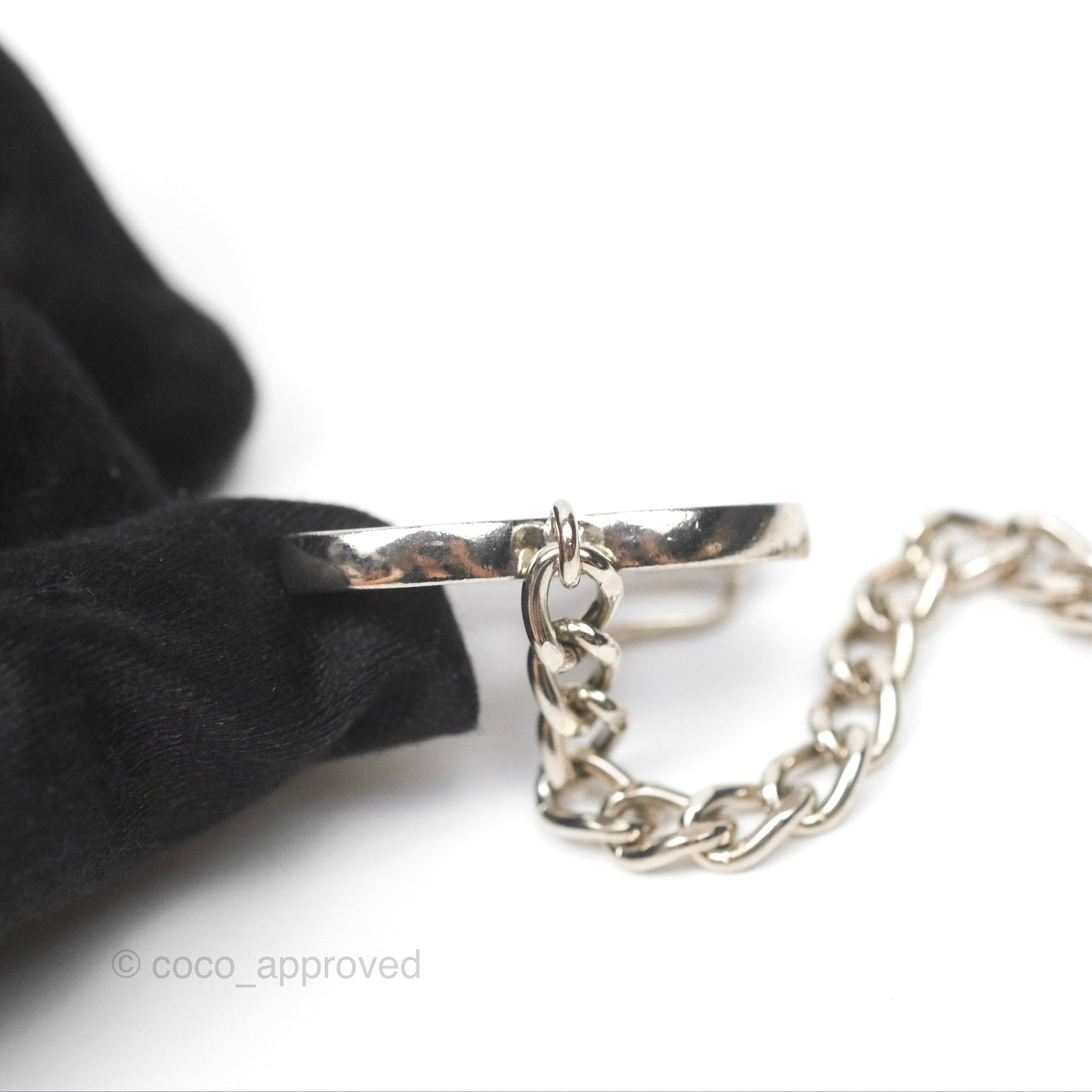 Chanel Black CC Chain Belt Silver Tone 08V