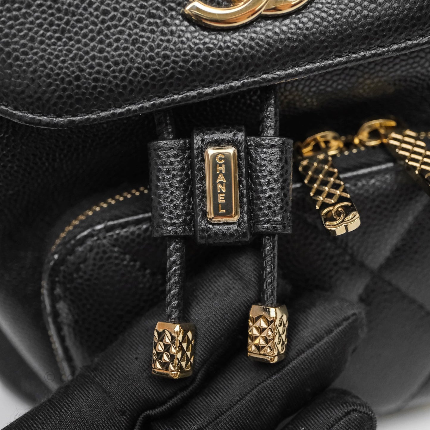 Chanel Quilted Mini Business Affinity Backpack Black Caviar Gold Hardware