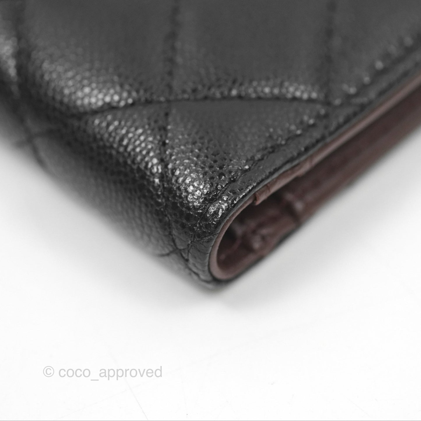 Chanel Compact Wallet Black Caviar Gold Hardware 23A