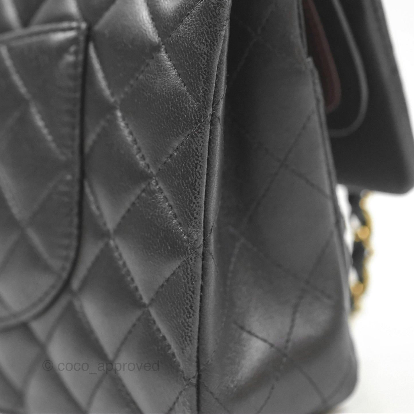 Chanel Classic M/L Medium Flap Quilted Black Lambskin Gold Hardware